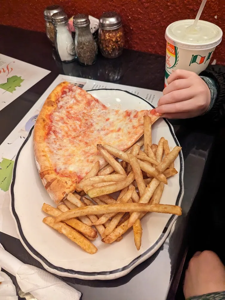 Slice of Pizza with French Fries